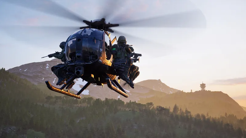 BULKHEAD promotional screenshot: helicopter over WARDOGS terrain